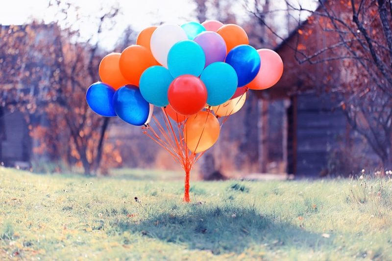 inflated balloons - helium pure substance