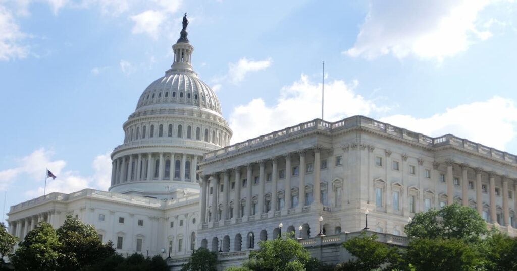 The Capitol Building in Washington DC, USA in a summer day