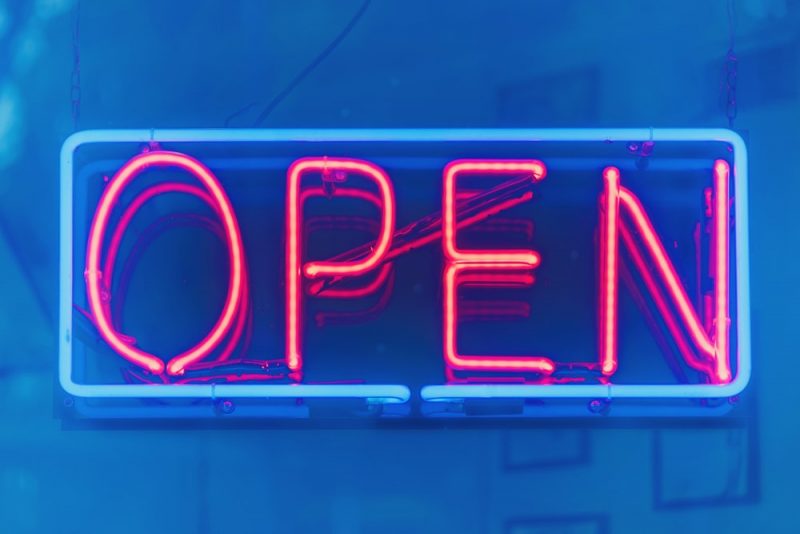 neon lights on poster