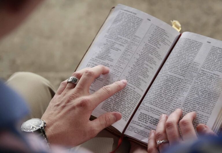 Person reading the bible