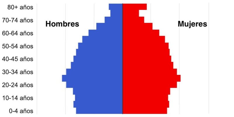 Examples of Countries with Regressive and Progressive Pyramid 2 stationary pyramid
